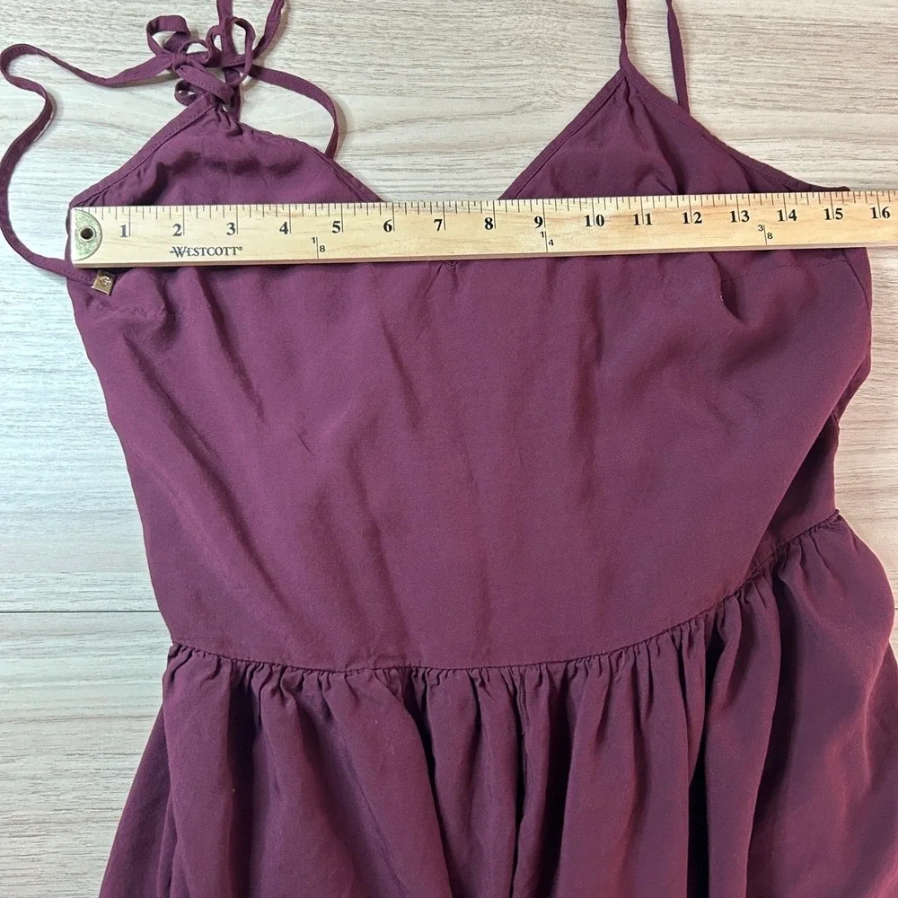 Kate Spade Dive Right In Smocked Tie Shoulder Romper Burgundy Medium‎